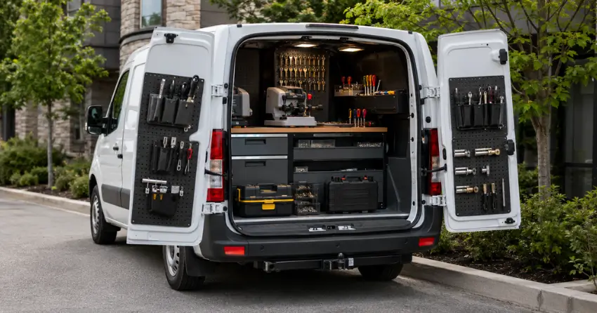 mobile locksmith service vehicle equipped with tools in Bradford