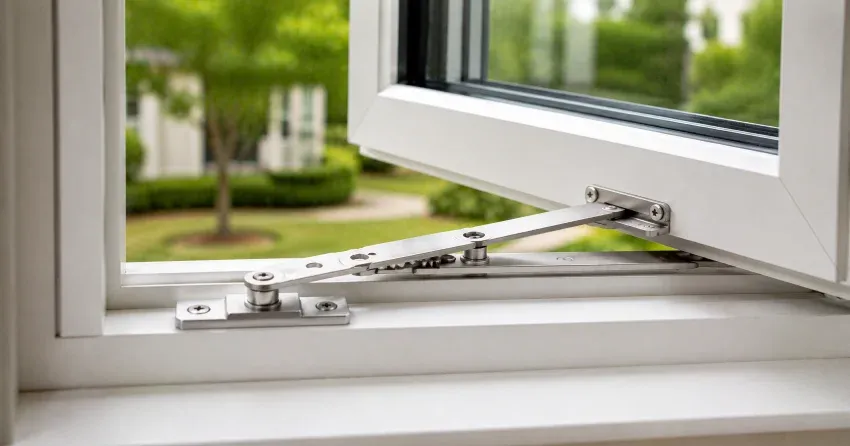 technician replacing casement window hinge in Bradford