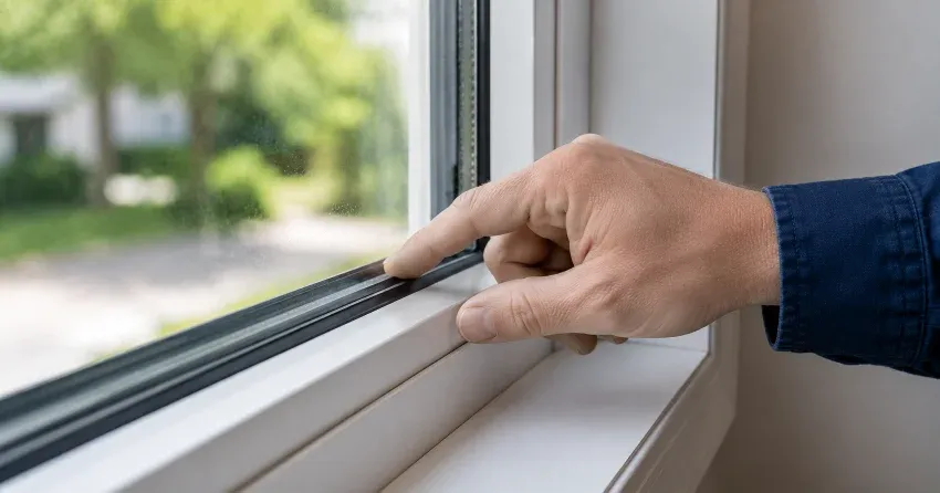 technician inspecting window glass seal in Deerhurst, Bradford
